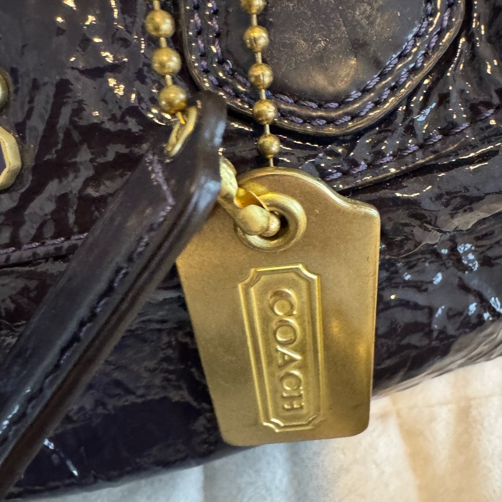 Coach Madison Purple Patent Leather Sabrina Satchel Purple - Picture 3 of 6